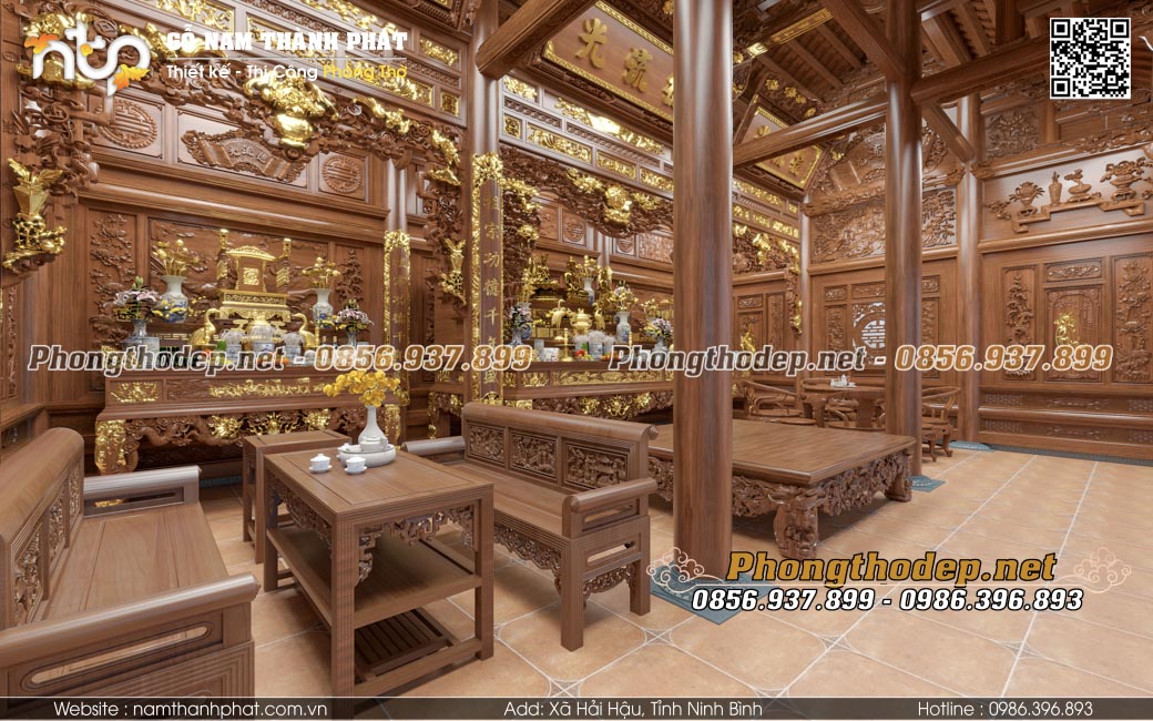 Tối ưu công năng nội thất nhà gỗ 3 gian